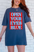 Open Your Eyes Blue Comfort Colors Adult Ring-Spun Cotton Tee