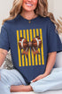 Yellow Gold Varsity Bow Comfort Colors Adult Ring-Spun Cotton Tee
