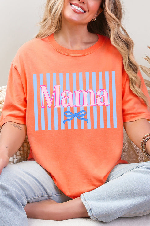 Mama Striped Comfort Colors Adult Ring-Spun Cotton Tee