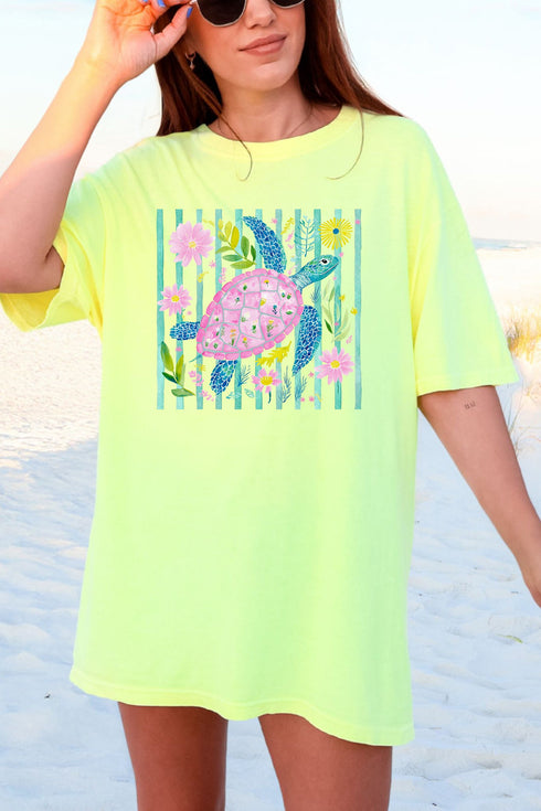Turtle Coastal Garden Comfort Colors Adult Ring-Spun Cotton Tee