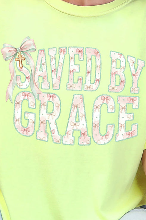 Coquette Cross Saved By Grace Comfort Colors Adult Ring-Spun Cotton Tee