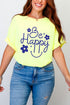 Flower Be Happy Comfort Colors Adult Ring-Spun Cotton Tee