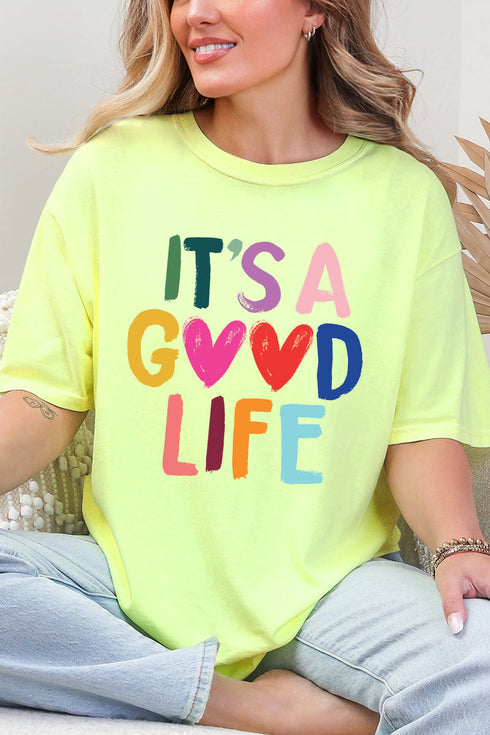 Heart It's A Good Life Comfort Colors Adult Ring-Spun Cotton Tee