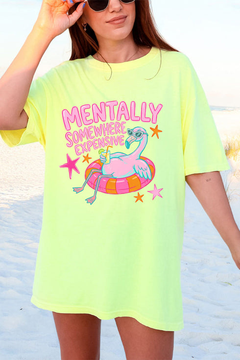 Mentally Somewhere Expensive Comfort Colors Adult Ring-Spun Cotton Tee