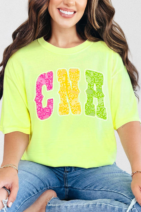 Personalized Neon Care Crew Comfort Colors Adult Ring-Spun Cotton Tee *Choose Title