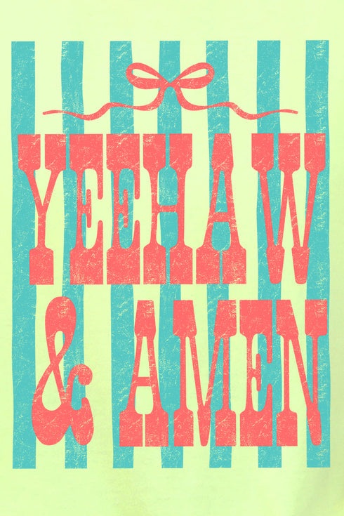 Striped Yeehaw & Amen Comfort Colors Adult Ring-Spun Cotton Tee