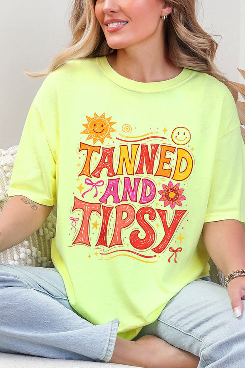 Tanned And Tipsy State Of Mind Comfort Colors Adult Ring-Spun Cotton Tee