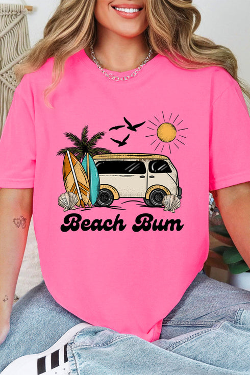 Retro Beach Bum Comfort Colors Adult Ring-Spun Cotton Tee