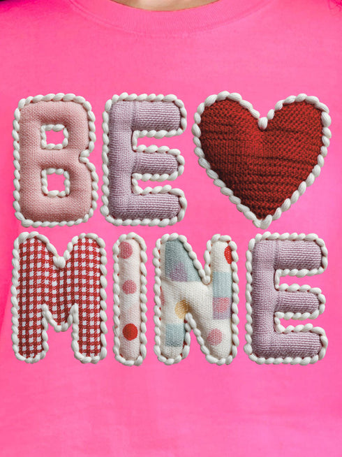 Be Mine Faux Yarn Comfort Colors Adult Ring-Spun Cotton Tee