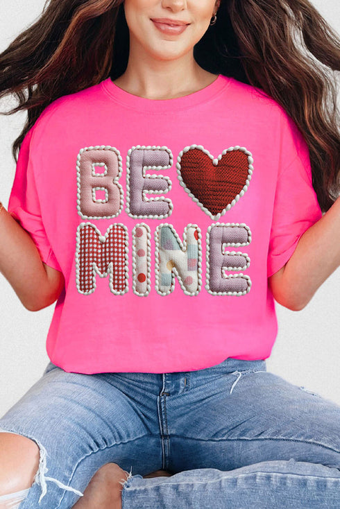 Be Mine Faux Yarn Comfort Colors Adult Ring-Spun Cotton Tee