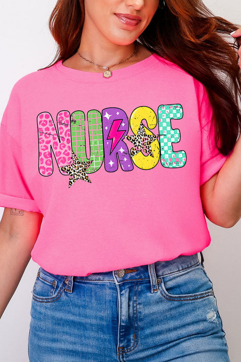 Distressed Retro Nurse Comfort Colors Adult Ring-Spun Cotton Tee