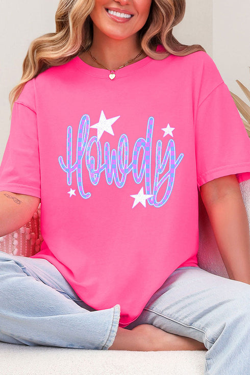 Electric Cowgirl Howdy Comfort Colors Adult Ring-Spun Cotton Tee