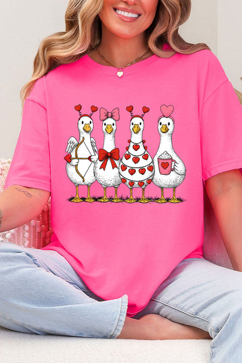 Geese In Love Formation Comfort Colors Adult Ring-Spun Cotton Tee
