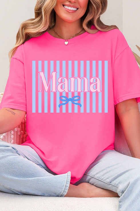 Mama Striped Comfort Colors Adult Ring-Spun Cotton Tee