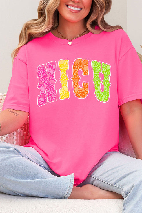 Personalized Neon Care Crew Comfort Colors Adult Ring-Spun Cotton Tee *Choose Title