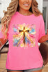 Pastel Brushstroke Cross Comfort Colors Adult Ring-Spun Cotton Tee