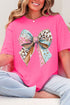 Pastel Leopard Bow Comfort Colors Adult Ring-Spun Cotton Tee