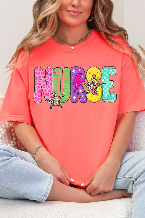 Distressed Retro Nurse Comfort Colors Adult Ring-Spun Cotton Tee