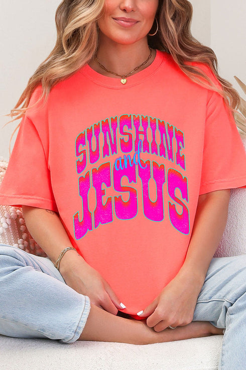Radiant Sunshine And Jesus Comfort Colors Adult Ring-Spun Cotton Tee