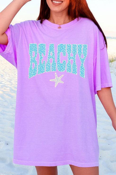 Coastal Beachy Leopard Comfort Colors Adult Ring-Spun Cotton Tee