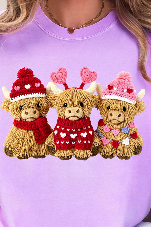 Faux Yarn Highland Hearts Comfort Colors Adult Ring-Spun Cotton Tee