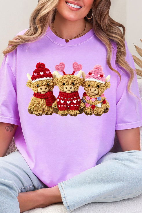 Faux Yarn Highland Hearts Comfort Colors Adult Ring-Spun Cotton Tee