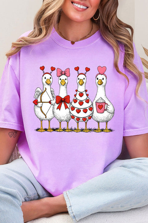 Geese In Love Formation Comfort Colors Adult Ring-Spun Cotton Tee