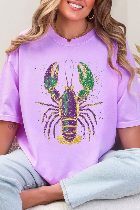 Glitzy Gras Crawfish Comfort Colors Adult Ring-Spun Cotton Tee