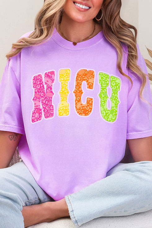 Personalized Neon Care Crew Comfort Colors Adult Ring-Spun Cotton Tee *Choose Title