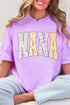 Personalized Purple Scalloped Mom Name Comfort Colors Adult Ring-Spun Cotton Tee