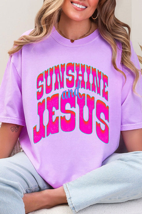 Radiant Sunshine And Jesus Comfort Colors Adult Ring-Spun Cotton Tee
