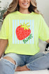 Sweet Strawberry Stripes Comfort Colors Adult Ring-Spun Cotton Tee