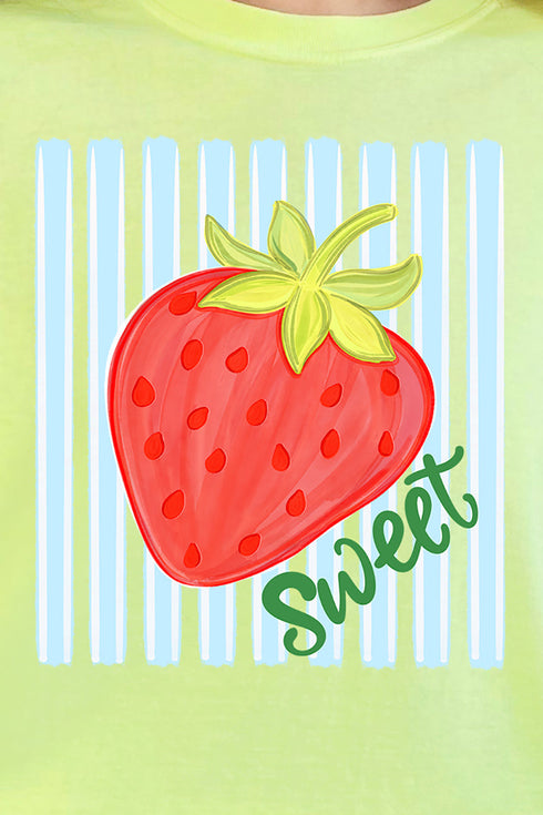 Sweet Strawberry Stripes Comfort Colors Adult Ring-Spun Cotton Tee