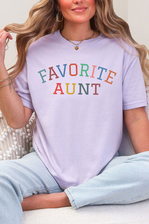 Always The Favorite Aunt Comfort Colors Adult Ring-Spun Cotton Tee