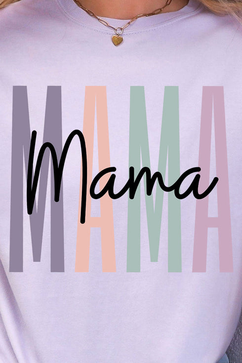 Block Script Mama Comfort Colors Adult Ring-Spun Cotton Tee