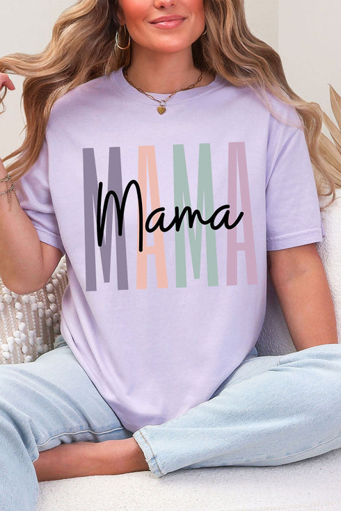 Block Script Mama Comfort Colors Adult Ring-Spun Cotton Tee