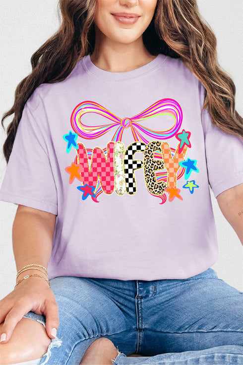 Colorful Preppy Wifey Comfort Colors Adult Ring-Spun Cotton Tee