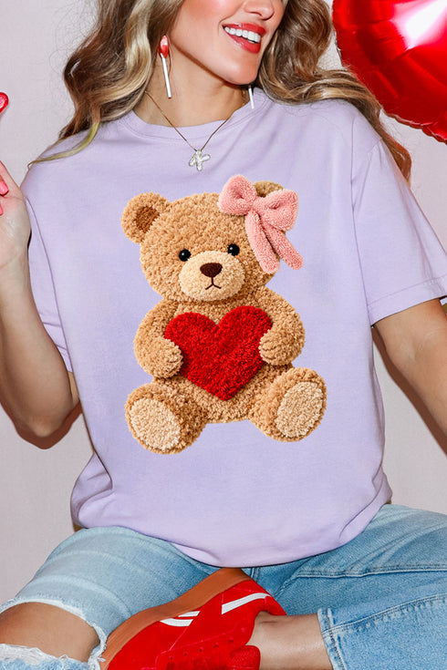 Cozy Heart Cub Faux Yarn Comfort Colors Adult Ring-Spun Cotton Tee