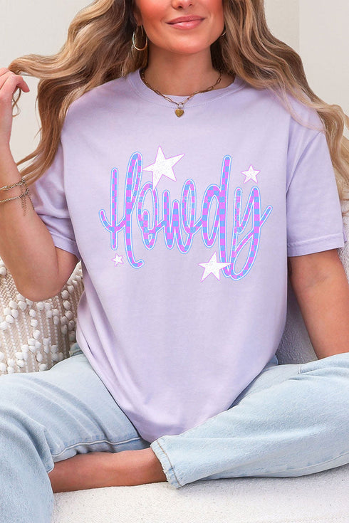 Electric Cowgirl Howdy Comfort Colors Adult Ring-Spun Cotton Tee