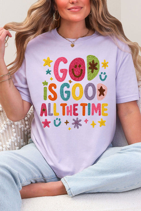 Faux Yarn God Is Good Comfort Colors Adult Ring-Spun Cotton Tee