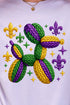 Faux Yarn Mardi Gras Balloon Dog Comfort Colors Adult Ring-Spun Cotton Tee