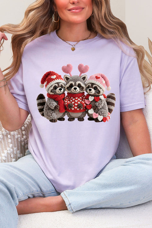 Faux Yarn Raccoon Romance Comfort Colors Adult Ring-Spun Cotton Tee