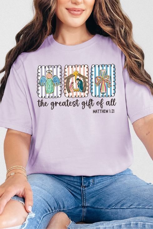 Jesus, Greatest Gift Comfort Colors Adult Ring-Spun Cotton Tee