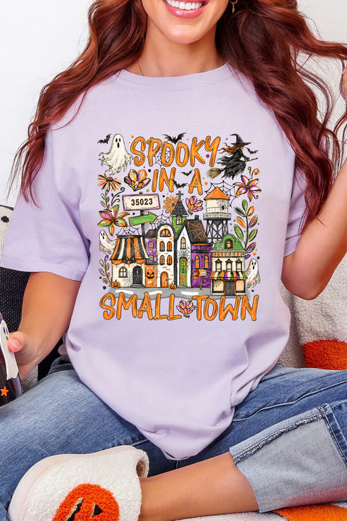 Personalized Spooky In A Small Town Comfort Colors Adult Ring-Spun Cotton Tee *Enter Zip Code