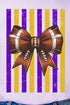 Purple & Yellow Gold Varsity Bow Comfort Colors Adult Ring-Spun Cotton Tee
