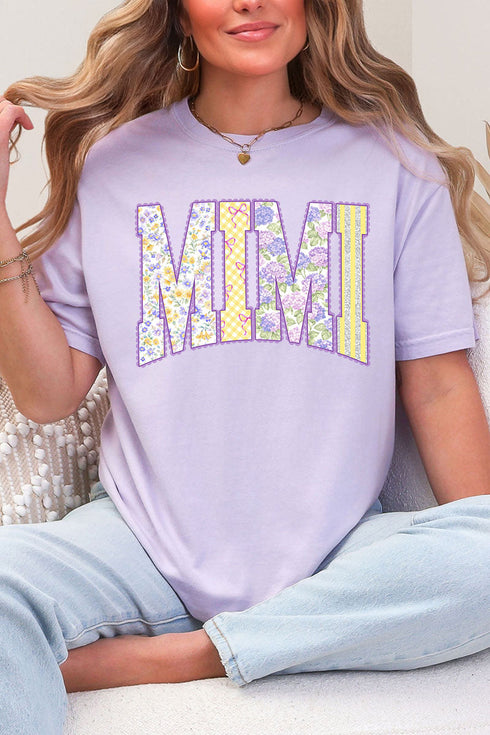 Personalized Purple Scalloped Mom Name Comfort Colors Adult Ring-Spun Cotton Tee
