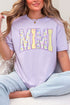 Personalized Purple Scalloped Mom Name Comfort Colors Adult Ring-Spun Cotton Tee