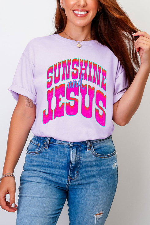 Radiant Sunshine And Jesus Comfort Colors Adult Ring-Spun Cotton Tee