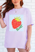 Sweet Strawberry Stripes Comfort Colors Adult Ring-Spun Cotton Tee