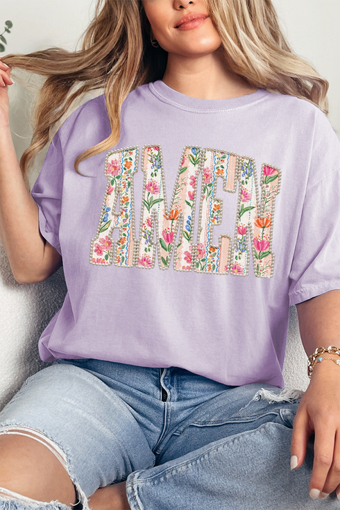 Pearls & Petals Amen Comfort Colors Adult Ring-Spun Cotton Tee